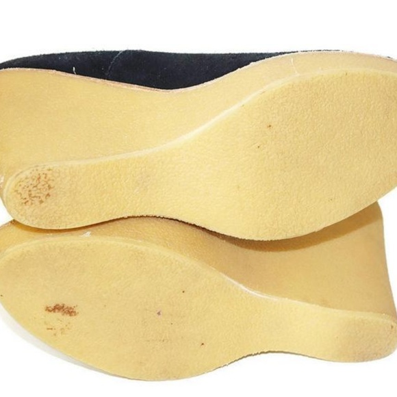 Steve Madden Platform Gum Wedge Black Suede 10 - Picture 6 of 7
